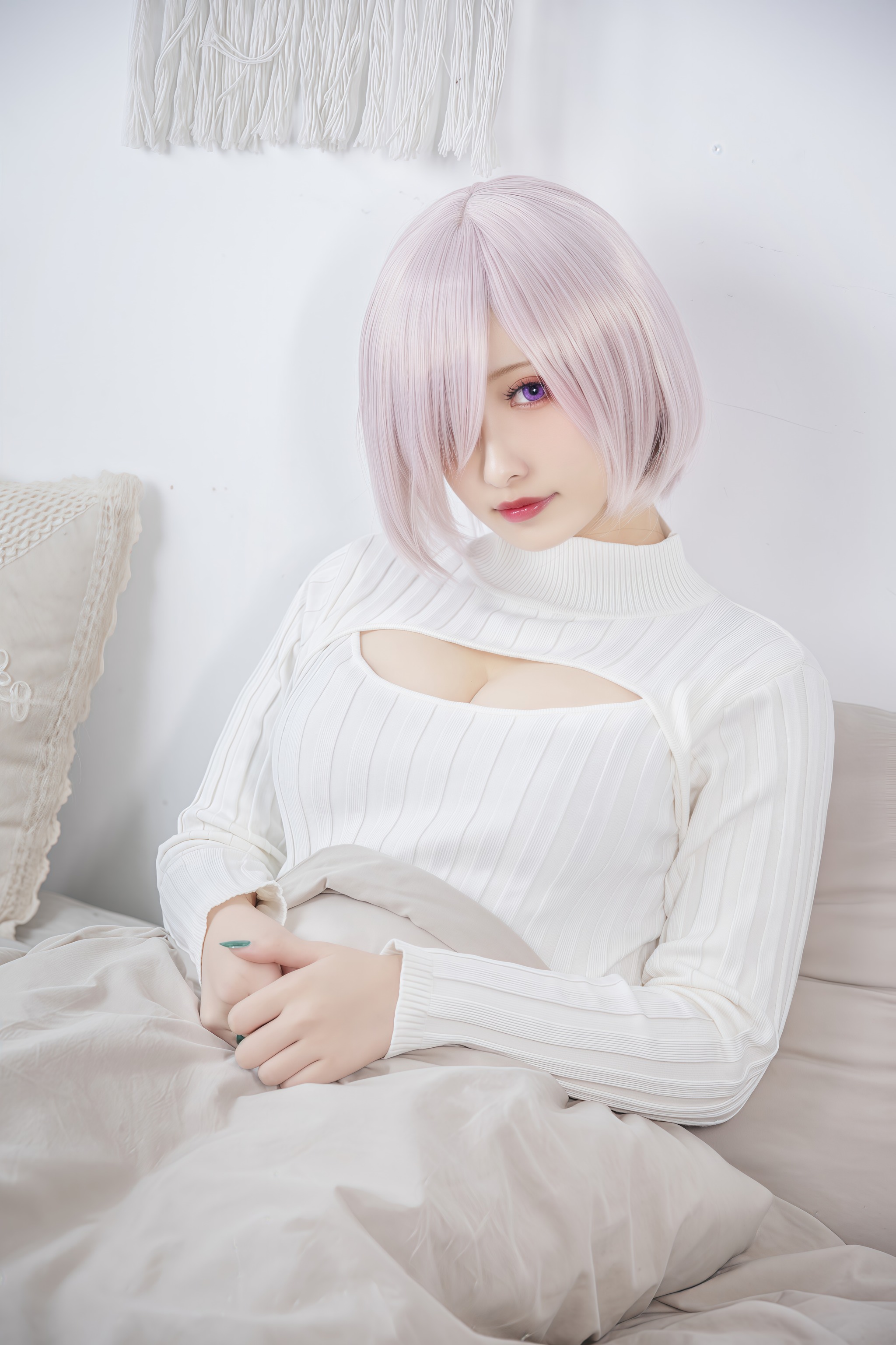 图片[1]-洛璃 LoLiSAMA – NO.120 玛修 基列莱特 开胸毛衣 [25P]-XikXak
